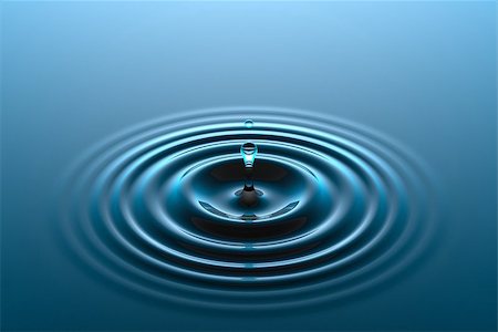 simsearch:614-06624533,k - Water drop or rain drop falling on water surface. Liquid ripple splash in sunlight with reflection, macro image. Graphic design element for poster, package, flyer. Abstract background, 3D illustration Foto de stock - Super Valor sin royalties y Suscripción, Código: 400-09066597