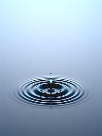 simsearch:614-06624533,k - Water drop or rain drop falling on water surface. Liquid ripple splash in sunlight with reflection, macro image. Graphic design element for poster, package, flyer. Abstract background, 3D illustration Foto de stock - Super Valor sin royalties y Suscripción, Código: 400-09066604