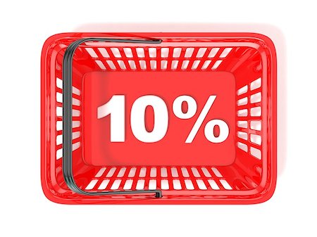simsearch:400-04215457,k - 10 percent discount tag in red shopping basket. 3D rendered illustration Foto de stock - Super Valor sin royalties y Suscripción, Código: 400-09066747