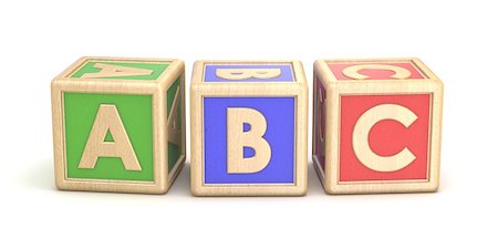simsearch:400-06527572,k - Letter blocks ABC. 3D render illustration isolated on white background Stock Photo - Budget Royalty-Free & Subscription, Code: 400-09067378