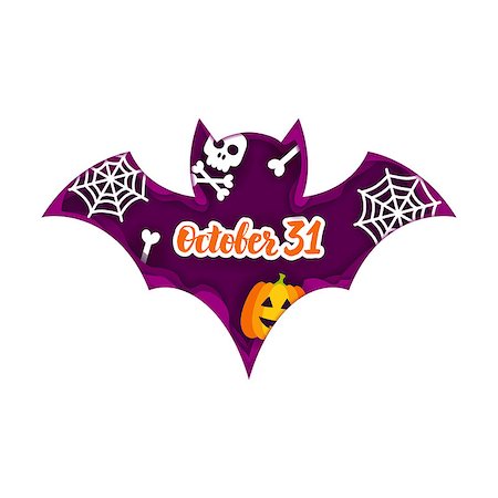 simsearch:400-09067759,k - Halloween Bat Paper Cut Concept. Vector Illustration. Trick or Treat. Foto de stock - Royalty-Free Super Valor e Assinatura, Número: 400-09067764