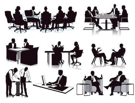 simsearch:400-09069136,k - Business meeting discussion, illustration Stock Photo - Budget Royalty-Free & Subscription, Code: 400-09067806