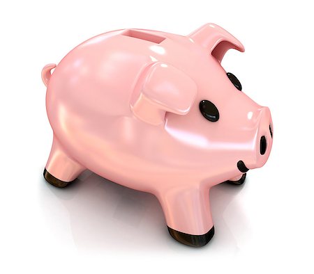 simsearch:400-07260336,k - Piggy bank 3D isolated on white background Foto de stock - Super Valor sin royalties y Suscripción, Código: 400-09067902