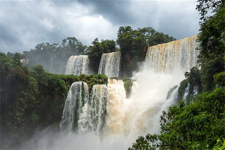 panorama jungle - iguazu falls national park. tropical waterfalls and rainforest landscape Stock Photo - Budget Royalty-Free & Subscription, Code: 400-09068073