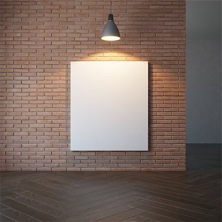blank picture on the brick wall Stock Photo - Budget Royalty-Free & Subscription, Code: 400-09068109