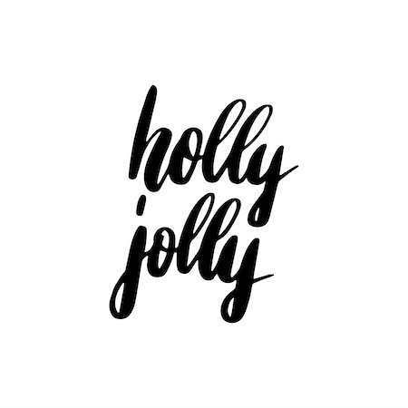 simsearch:400-09108757,k - Holly Jolly Lettering. Vector Illustration of Brush Calligraphy. Stock Photo - Budget Royalty-Free & Subscription, Code: 400-09068137