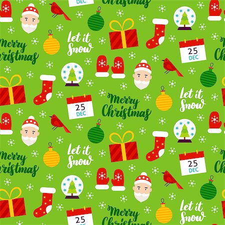 simsearch:400-08814672,k - Christmas Seasonal Seamless Pattern. Vector Illustration. Winter Holiday Background. Stock Photo - Budget Royalty-Free & Subscription, Code: 400-09068236