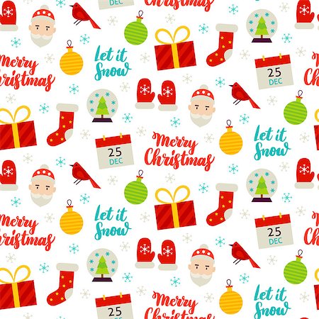 simsearch:400-08814672,k - Seasonal Christmas Seamless Pattern. Vector Illustration. Winter Holiday Background. Stock Photo - Budget Royalty-Free & Subscription, Code: 400-09068247