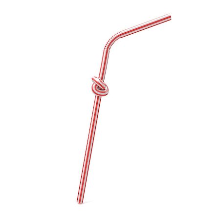 food pipette - Drinking straw knotted. 3D render illustration isolated on white background Stock Photo - Budget Royalty-Free & Subscription, Code: 400-09068460
