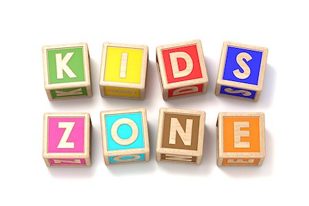 simsearch:400-04660584,k - Word KIDS ZONE made of wooden blocks toy 3D render illustration isolated on white background Foto de stock - Royalty-Free Super Valor e Assinatura, Número: 400-09068476