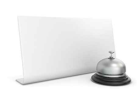simsearch:400-09068492,k - Hotel bell with blank sign. 3D render illustration isolated on white background Foto de stock - Royalty-Free Super Valor e Assinatura, Número: 400-09068492