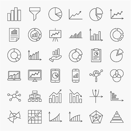 diagrammatic funnel - Graph Chart Line Icons. Vector Set of Outline Business Diagram Symbols. Stock Photo - Budget Royalty-Free & Subscription, Code: 400-09068880