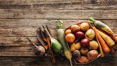 simsearch:400-06701002,k - Fresh produce, potatoes, onions, beets, carrots. Healthy food background wiht copy space. Stock Photo - Budget Royalty-Free & Subscription, Code: 400-09069106