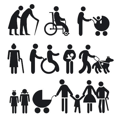 retirement home group - handicapped people and seniors Stock Photo - Budget Royalty-Free & Subscription, Code: 400-09069277