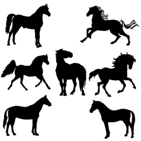 simsearch:400-07316355,k - black and white horse silhouette clipart. vector illustration Stock Photo - Budget Royalty-Free & Subscription, Code: 400-09069575