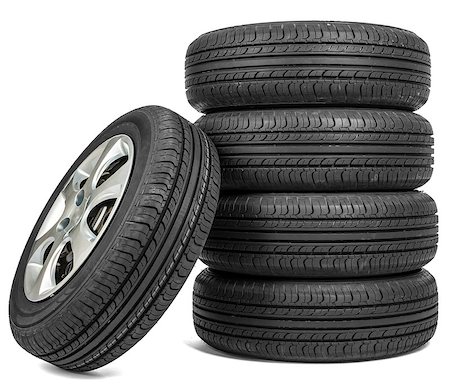 simsearch:400-09002201,k - Stack of wheels. Isolated white background Foto de stock - Royalty-Free Super Valor e Assinatura, Número: 400-09069856
