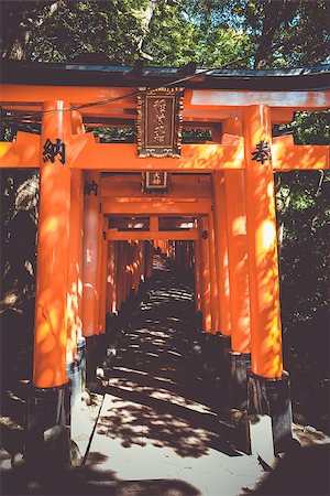 simsearch:400-05304973,k - Fushimi Inari Taisha torii shrine, Kyoto, Japan Foto de stock - Royalty-Free Super Valor e Assinatura, Número: 400-09069907