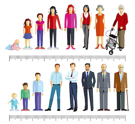 Generations stand together illustration Stock Photo - Budget Royalty-Free & Subscription, Code: 400-09069912