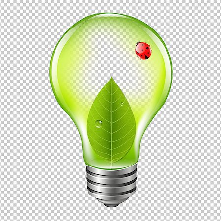 simsearch:6111-06838657,k - Eco Bulb With Ladybug With Gradient Mesh, Vector Illustration Foto de stock - Super Valor sin royalties y Suscripción, Código: 400-09062498