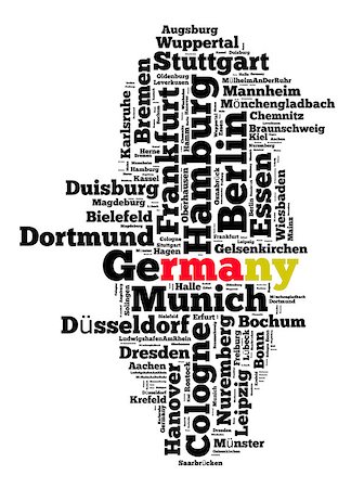 Localities in Germany word cloud concept Foto de stock - Super Valor sin royalties y Suscripción, Código: 400-09062666