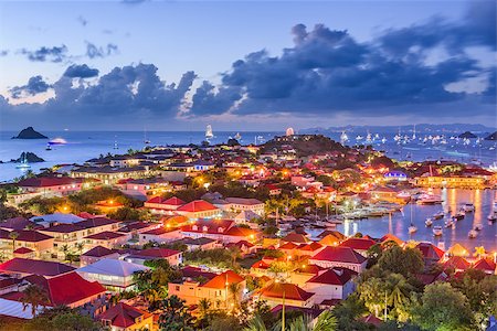 st barth - Saint Barthelemy skyline and harbor in the West Indies. Stock Photo - Budget Royalty-Free & Subscription, Code: 400-09062740