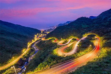 simsearch:400-04977023,k - Jiufen, Taiwan hillside roads at twilight. Stock Photo - Budget Royalty-Free & Subscription, Code: 400-09062795