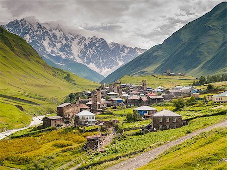 simsearch:400-07574451,k - Ushguli - the highest inhabited village in Europe. Georgia on Caucasus, Svaneti region. UNESCO World Heritage Site. Photographie de stock - Aubaine LD & Abonnement, Code: 400-09063109