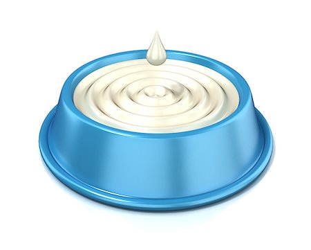 simsearch:400-05181259,k - Blue cat bowl with milk, 3D render illustration, isolated on white background Foto de stock - Super Valor sin royalties y Suscripción, Código: 400-09063424