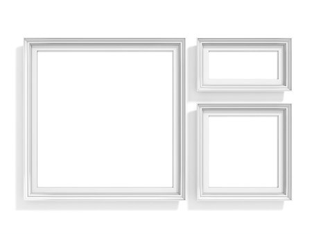 simsearch:400-08621223,k - Blank picture frames. Website background template. Golden rectangular ratio. Composition set isolated on white background Stock Photo - Budget Royalty-Free & Subscription, Code: 400-09063430