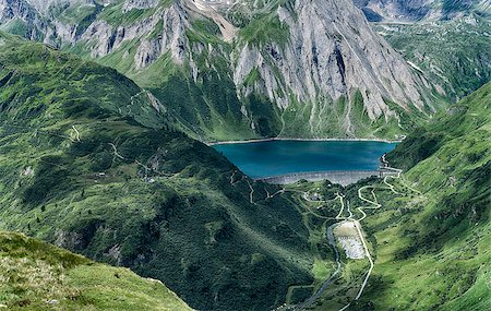 forest path panorama - Lake of Morasco in a summer afternoon in the Formazza Valley with sunny light and shadow Stock Photo - Budget Royalty-Free & Subscription, Code: 400-09063753