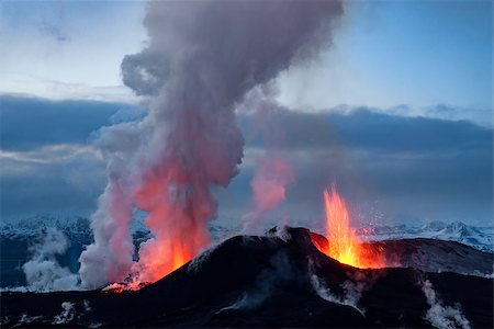 Volcano eruption in Eyjafjallajokull in Iceland Stock Photo - Budget Royalty-Free & Subscription, Code: 400-09063797