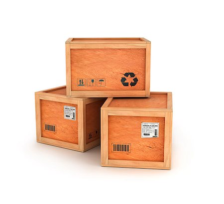 simsearch:400-06513601,k - wooden delivery boxes isolated Stock Photo - Budget Royalty-Free & Subscription, Code: 400-09079980