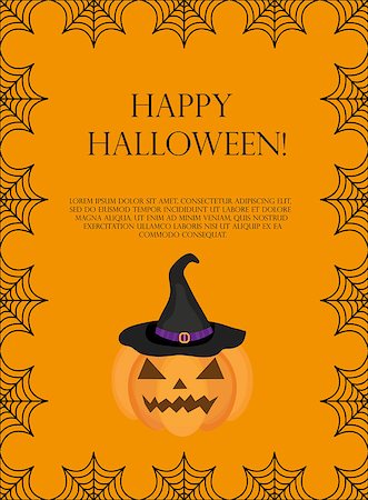 simsearch:400-08200203,k - Halloween square frame for text with spider web. Template for your design postcard, invitation, poster. Vector illustration Stock Photo - Budget Royalty-Free & Subscription, Code: 400-09070104