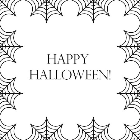 simsearch:400-08200203,k - Halloween square frame for text with spider web. Template for your design postcard, invitation, poster. Vector illustration Stock Photo - Budget Royalty-Free & Subscription, Code: 400-09070105