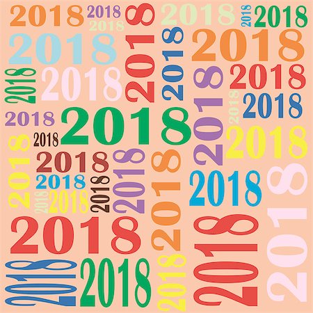 stokkoval (artist) - Template for drawing a greeting card or another calendar for 20018. Vector illustration Foto de stock - Super Valor sin royalties y Suscripción, Código: 400-09070208