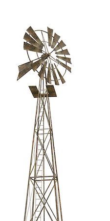 3d illustration of an old rusty windmill isolated on white background Stock Photo - Budget Royalty-Free & Subscription, Code: 400-09070313