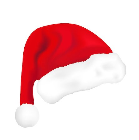 simsearch:400-04657079,k - Santa hat realistic, 3D style. Christmas, new year concept. Isolated on white background. Vector illustration Fotografie stock - Microstock e Abbonamento, Codice: 400-09070592