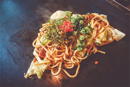 Yakisoba teppanyaki, japanese traditional hot plate food, Kyoto, Japan Stock Photo - Budget Royalty-Free & Subscription, Code: 400-09070716