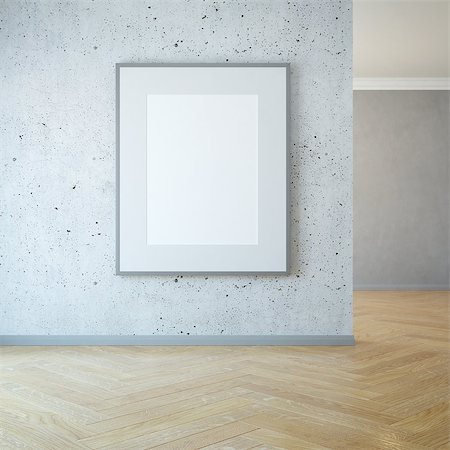 blank picture on the wall, 3d rendering Stock Photo - Budget Royalty-Free & Subscription, Code: 400-09070747
