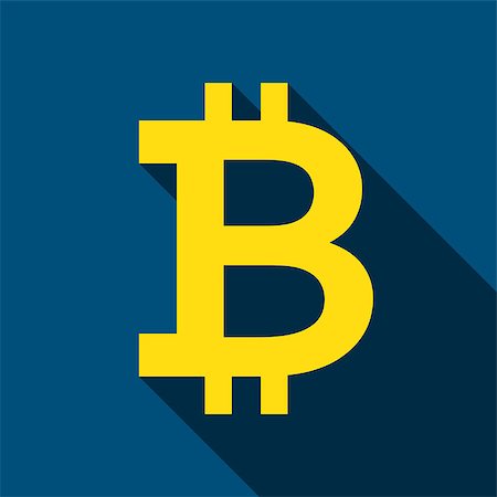 simsearch:400-09097337,k - Bitcoin Flat Icon. Vector Illustration with Long Shadow. Cryptocurrency Technology. Stock Photo - Budget Royalty-Free & Subscription, Code: 400-09070801