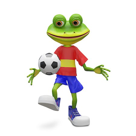 3D Illustration Frog Football Player on a White Background Stock Photo - Budget Royalty-Free & Subscription, Code: 400-09070848