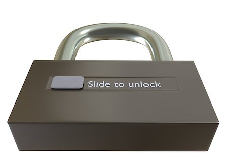 simsearch:400-04531638,k - Lock with slide to unlock button 3d render Fotografie stock - Microstock e Abbonamento, Codice: 400-09070843