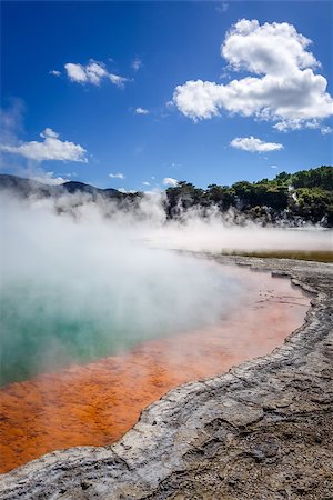 simsearch:400-09223812,k - Champagne Pool hot lake in Waiotapu geothermal area, Rotorua, New Zealand Stock Photo - Budget Royalty-Free & Subscription, Code: 400-09071004