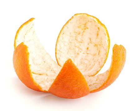 Orange peel opened like flower isolated on white background, with clipping path Foto de stock - Super Valor sin royalties y Suscripción, Código: 400-09084020