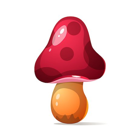 Cartoon mushroom illustration with glare and shadow. Vector eps10 Foto de stock - Super Valor sin royalties y Suscripción, Código: 400-09084246