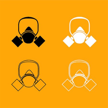 Gas mask it is black and white set icon. Stock Photo - Budget Royalty-Free & Subscription, Code: 400-09084265