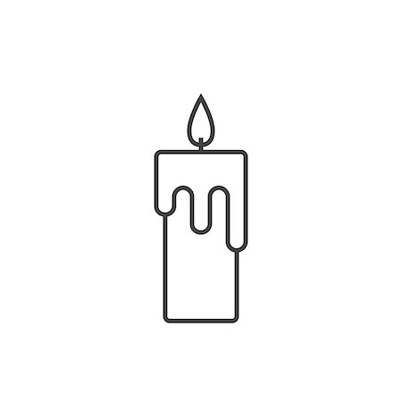Candle line icon on white background Stock Photo - Budget Royalty-Free & Subscription, Code: 400-09084511