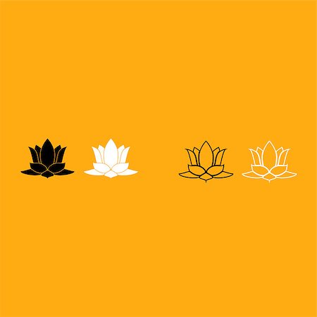 Lotus flower  it is white icon . Simple style . Stock Photo - Budget Royalty-Free & Subscription, Code: 400-09084569