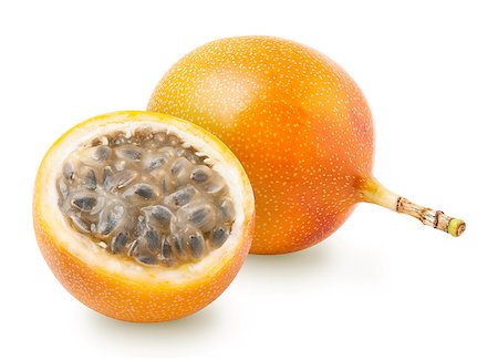 passiflora - Granadilla or grenadia passionfruit isolated on white background. Clipping path included Photographie de stock - Aubaine LD & Abonnement, Code: 400-09084683