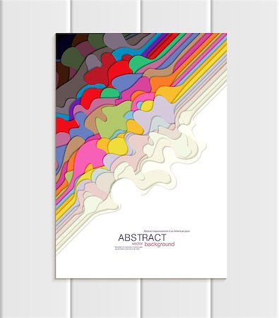 Stock vector brochure in abstract style. Design business templates with round, uneven colorful varicoloured shapes on white backgrounds for printed materials, element, web site, card, cover, wallpaper Foto de stock - Super Valor sin royalties y Suscripción, Código: 400-09084766